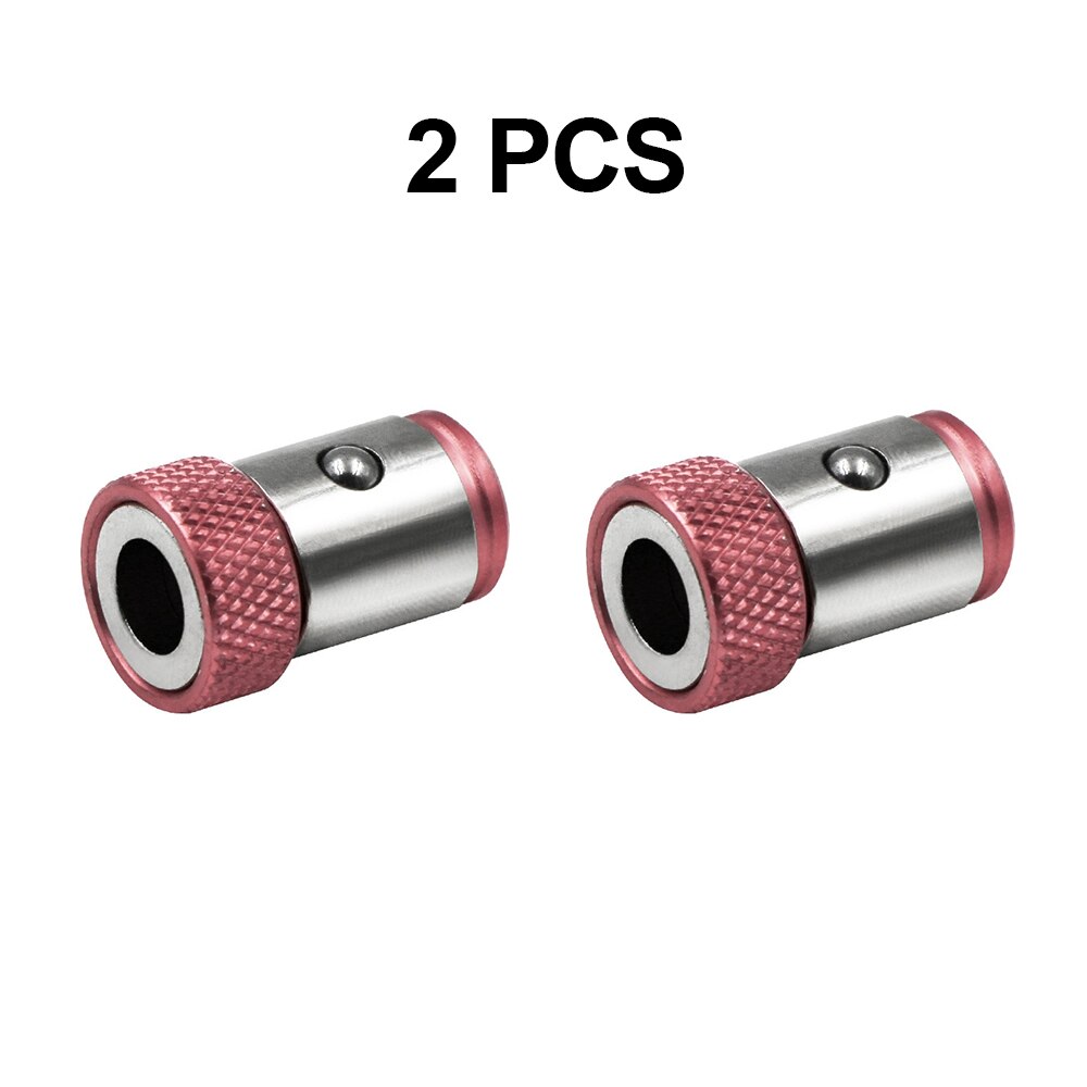 Porte-embout magnétique en alliage, anneau magnétique électrique, tournevis Anti-Corrosion, embout pour perceuse magnétique Phillip, magnétiseur puissant: 2pcs Pink