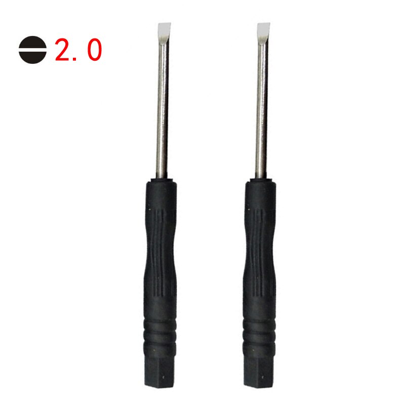 Destornillador plano de Micro Cruz Phillips 5 uds Mini 1,5 2,0 3,0 para herramienta de Reparación de PC de teléfono móvil: Flat 2.0