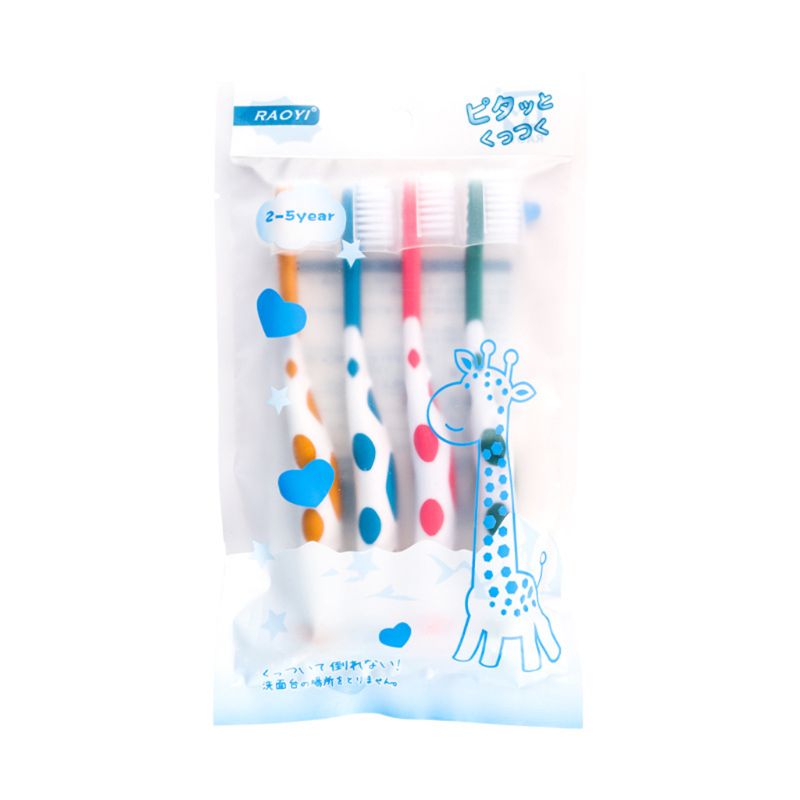 4 Stck Nette Karikatur Baby Zähne Pflege Zahnbürste Super Feinen Weichen freundlicher Zahnbürsten: Default Title