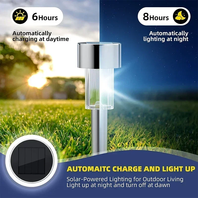 Luces solares para exteriores, lámpara de jardín con energía Solar, camino de paisaje impermeable al aire libre para Patio, césped, Patio, planta decorativa
