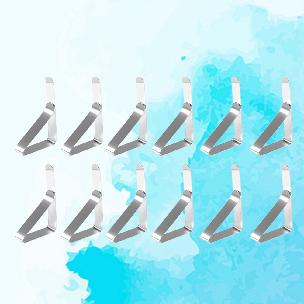 12pcs Stainless Steel Triangle Tablecloth Clips Adjustable Table Cloth Triangle Clamps 4.5cm