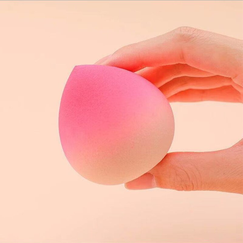 1pc Gradient Peach Makeup Sponge Foundation Cosmetic Puff Powder Smooth Beauty Marbling Blender Water Shape Tool: Gradient Peach