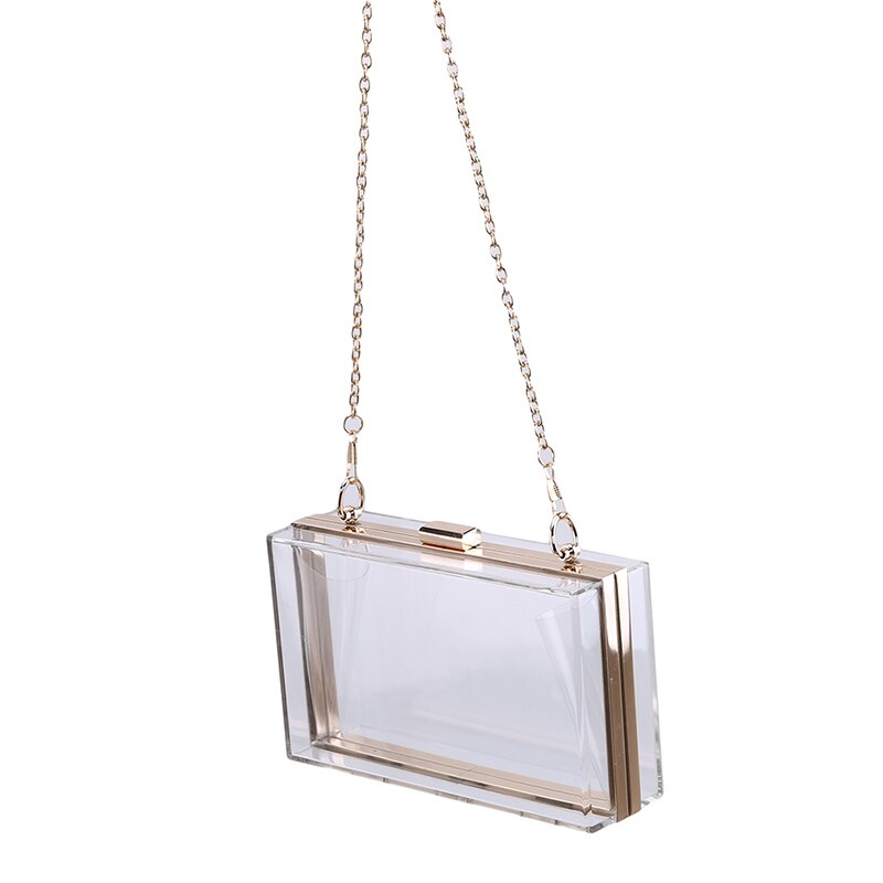 Transparent Ladies Bag Acrylic Color Box Brand Ladies Evening Dress Portable Messenger Bag Wedding Female Clutch Bag