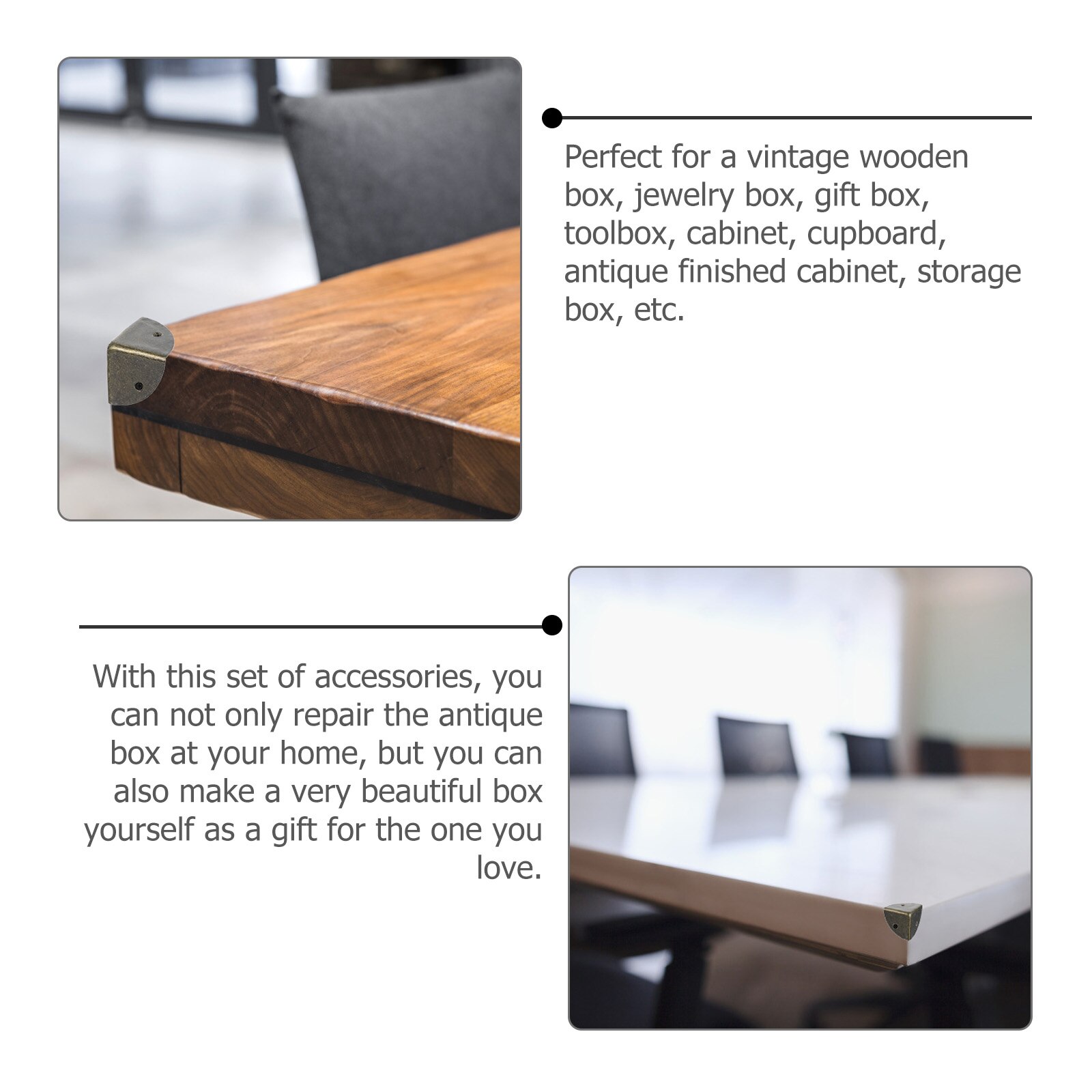 12pcs Wooden Box Triangle Corner Protector Metal Case Edge Guards Safety Cover Edge Corner Guard Edge Safety Bumpers Wrap Corner