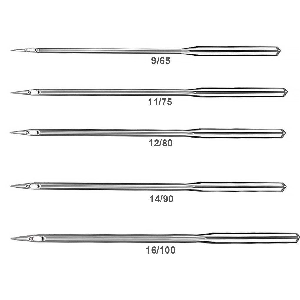 50Pcs Sewing Machine Needles Universal Regular Point Replacement for Singer Brother Sizes 65/9 75/11 80/12 90/14 100/16