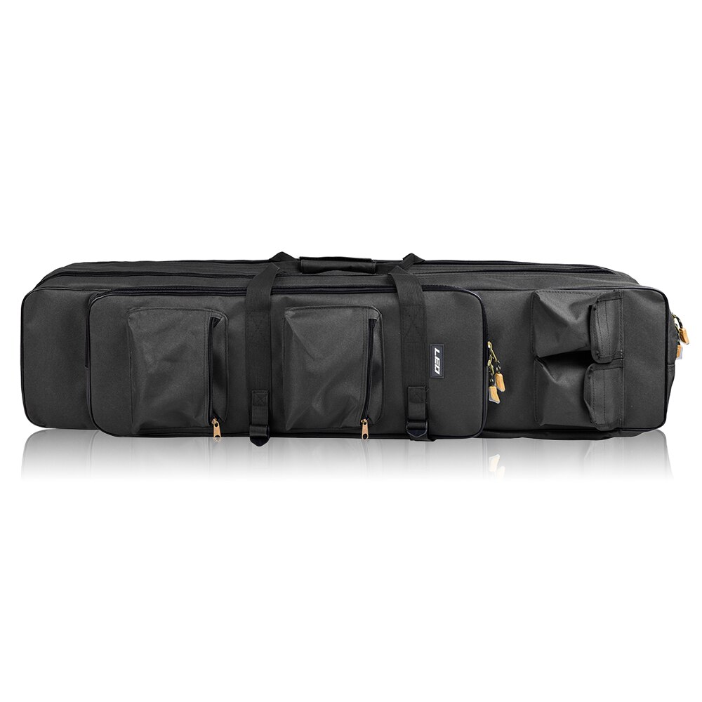 Outdoor 3 Layer Fishing Bag Backpack 80cm/100cm Fishing Rod Reel Case Carrier Bag Fishing Pole Tackle Bag Carry Case Travel Bag: Black 100cm Plus