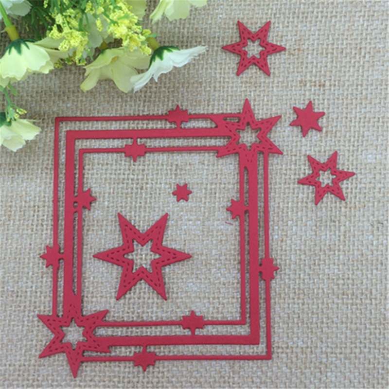 Vijf ster frame Carbon staal Metalen Stansen Sterft Stencil Scrapbooking Fotoalbum Kaart Papier Embossing Craft DIY Sterft Cut