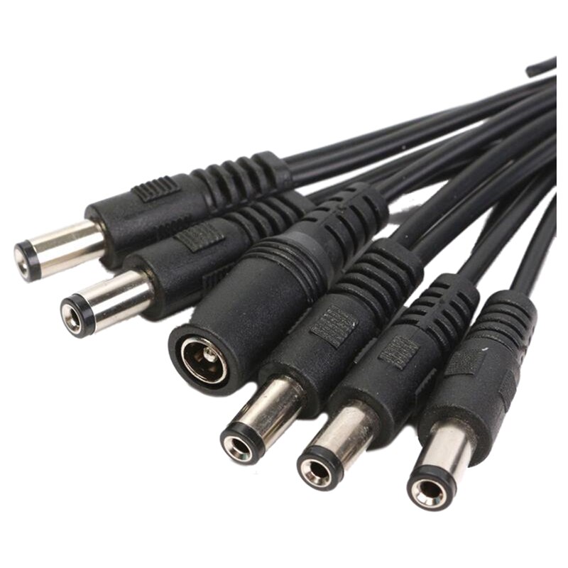 5 Way Pedal Guitar Effects 9V Power Supply Adapter Cable Splitter Black