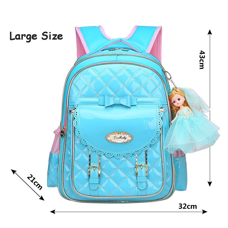 Neue Mädchen Schule Rucksäcke freundlicher Schulranzen Für Mädchen Rucksack Prinzessin Rosa freundlicher Schulranzen Schule Taschen Tornister Mochilas: groß Blau