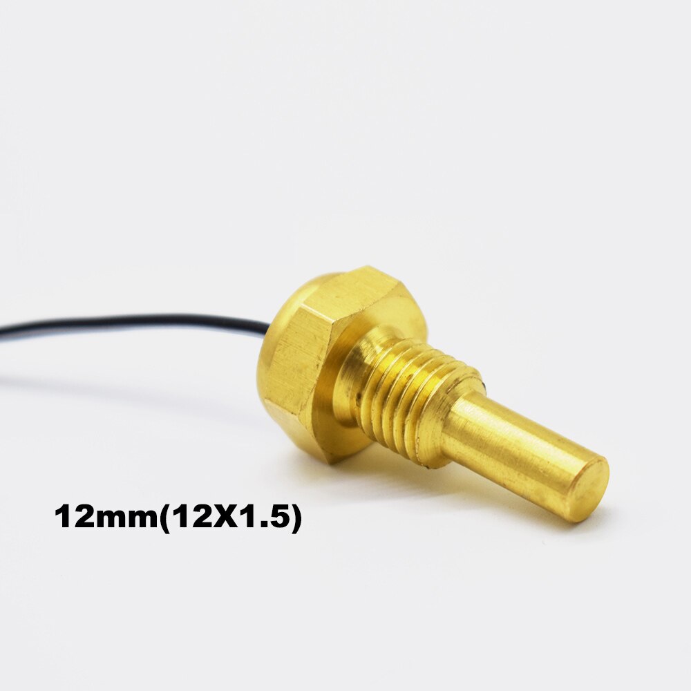 Universal para coche camión Sensor de temperatura del agua de temperatura 50K cabeza 10MM 12MM 14MM 16MM 18 MM 20 MM 22 MM Digital con doble cables Temperatura de: 12mm