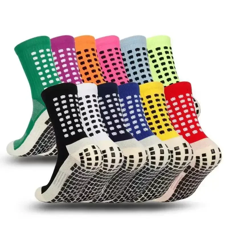 Heren Voetbal Sokken Sport Fietsen Grip Sokken Anti Slip Antislip Grip Pads voor Voetbal Basketbal Voetbaluitrusting