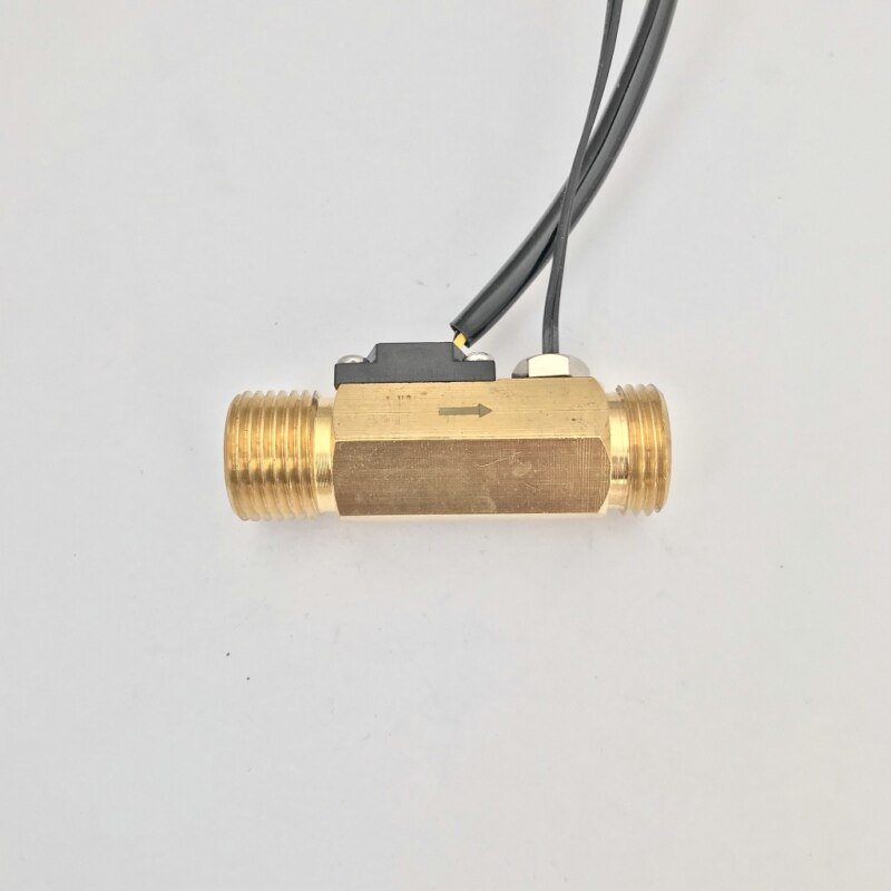 USC-HS21TLT brass body hall effect water flow sensor with temperature sensor NTC50K 1-30L/min male G1/2" DN15mm