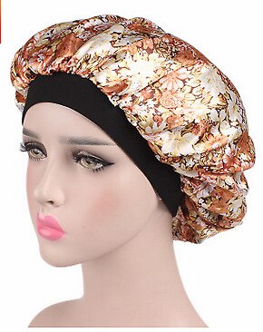 Womens Night Sleep Shower Cap Hair Cover Bath Accessories Hat Head Wide Nightcap