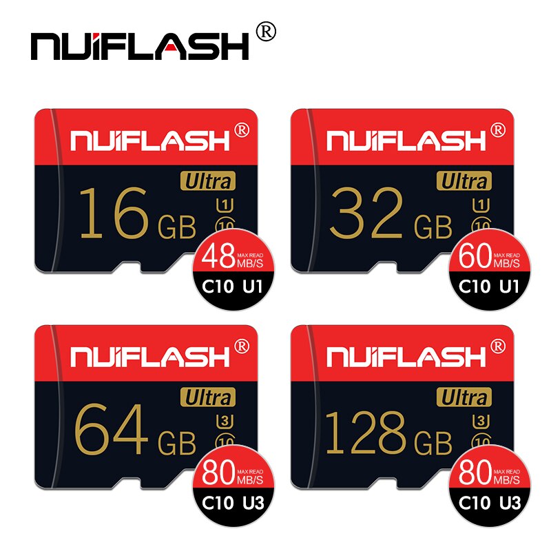 Nuiflash Memory Card 32 64 128 GB Micro SD 128GB 32GB 64GB 256GB 512GB Micro SD Card SD/TF Flash Card microSD carte for Phone