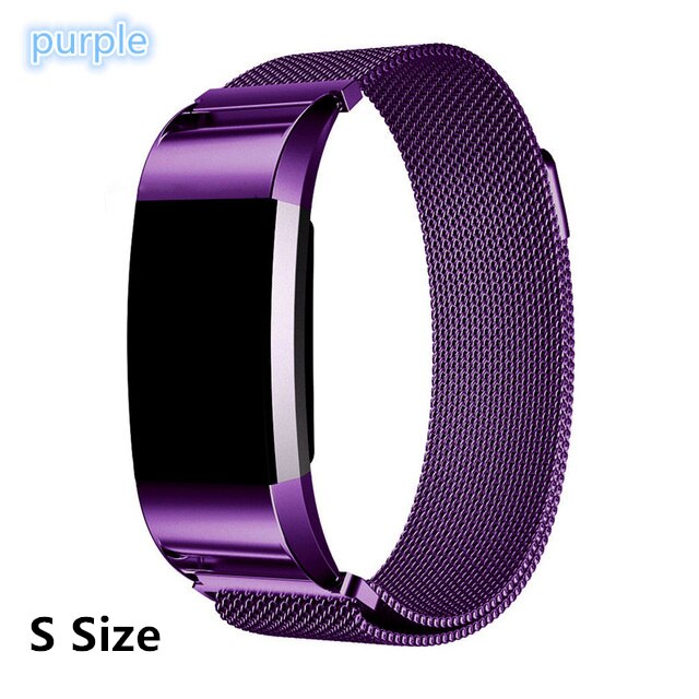 Milanese Loop ze stali nierdzewnej dla Fitbit Charge 2 Band bransoletka w stylu paska na nadgarstek dla Fit Bit Charge2 pasek do smarwatcha Smartband: S size for purple