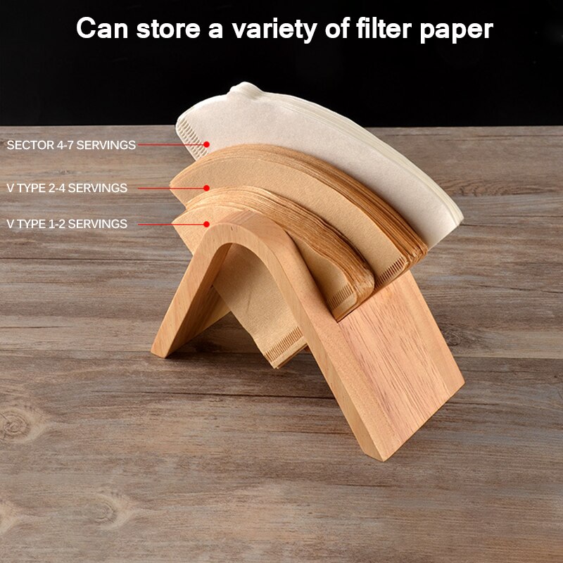 Hand Drip Coffee Filter Paper Holder Storage Rack V60 Coffee Filter Container Dispenser Display Stand for Cafe Office Home Maker