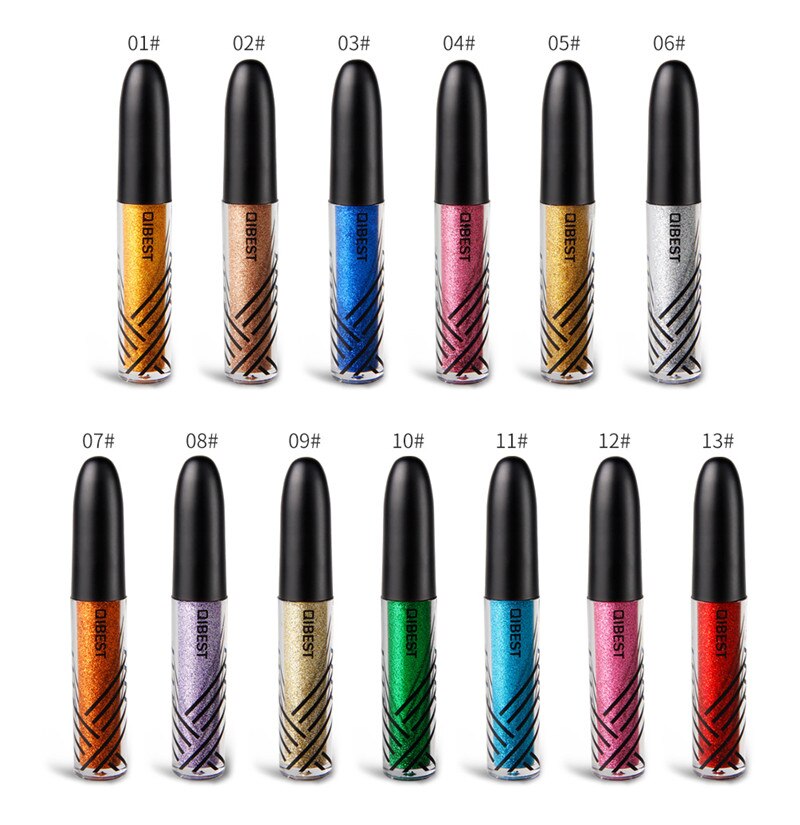 13 farver vandtæt flydende eyeliner glitter langtidsholdbar makeup eyeliner guld rød blå hvid eyeliner skinnende eyeliner