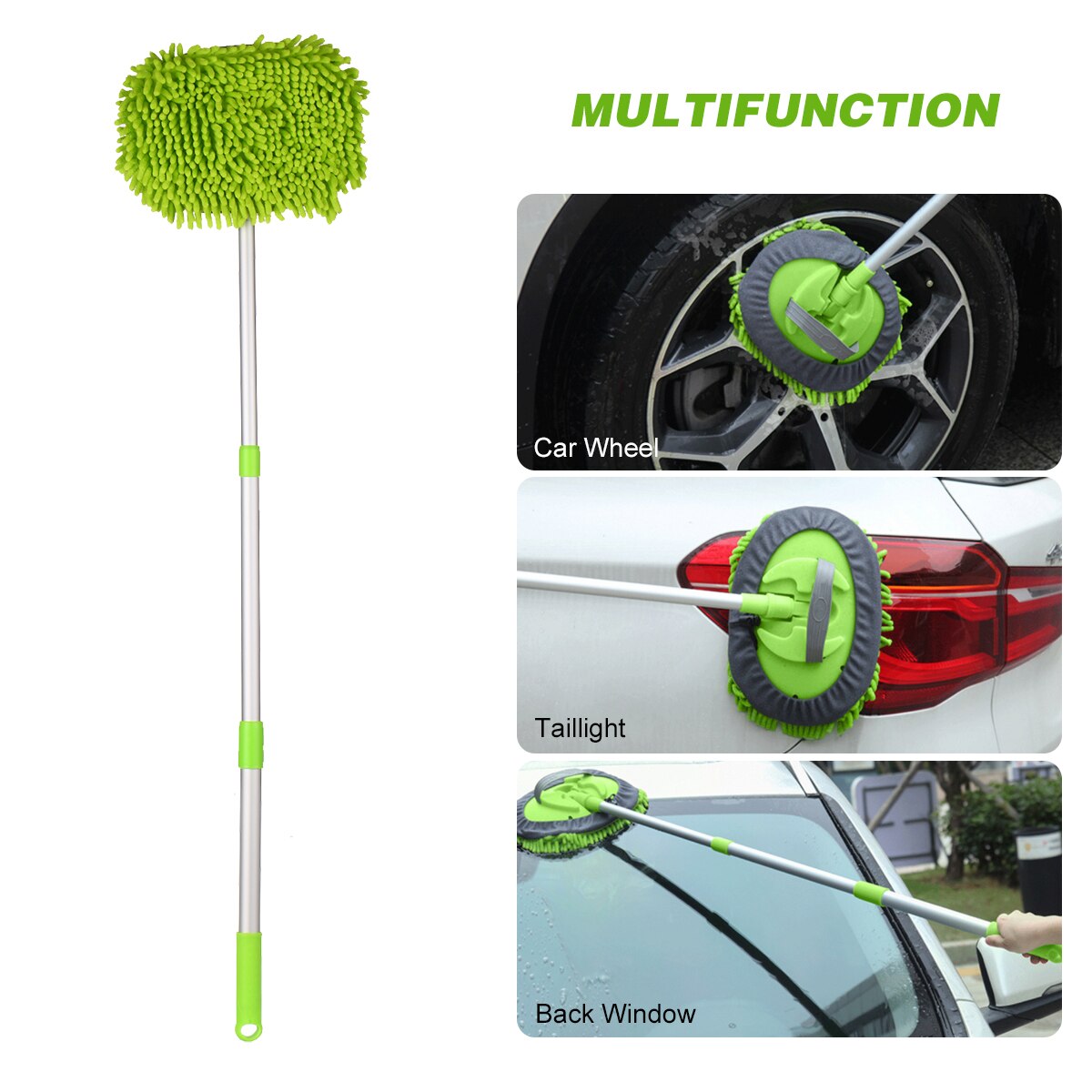 Neue Versenkbare Auto Waschen Mopp (Inklusive Pinsel Kopf) staub Entfernung Abnehmbare Dual-benutzen-Mopp Lappen Starke Wasser Absorption Auto Reinigung
