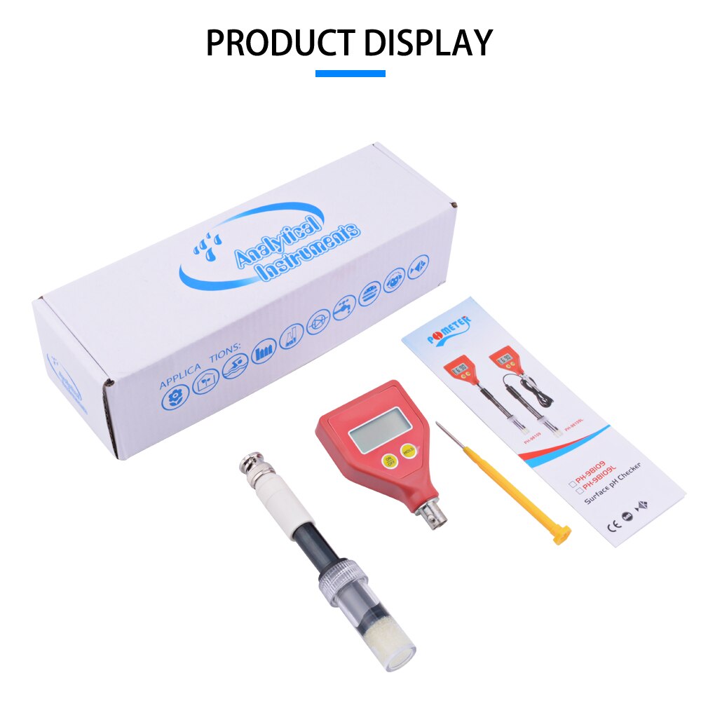 Yieryi-Medidor de pH de la piel, medidor Digital de pH cambiable, retención de datos con electrodo de vidrio afilado utilizado para agua, comida, queso, leche y suelo