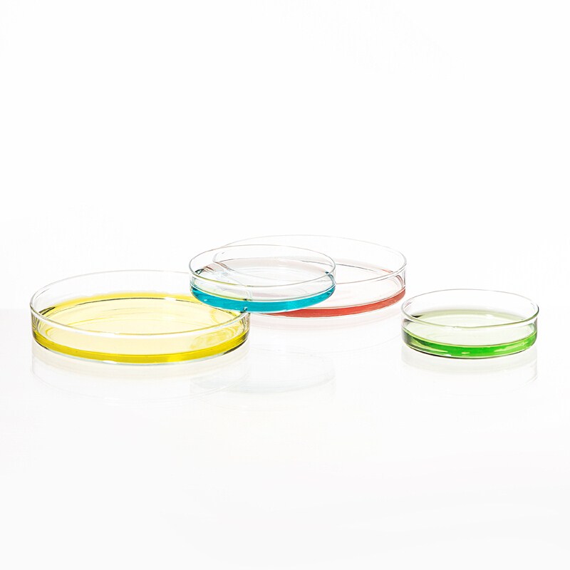 2mm vægtykkelse 90mm borosilikatglas petriskål til kemi laboratoriebakteriel gær 1 parti /5 stk.