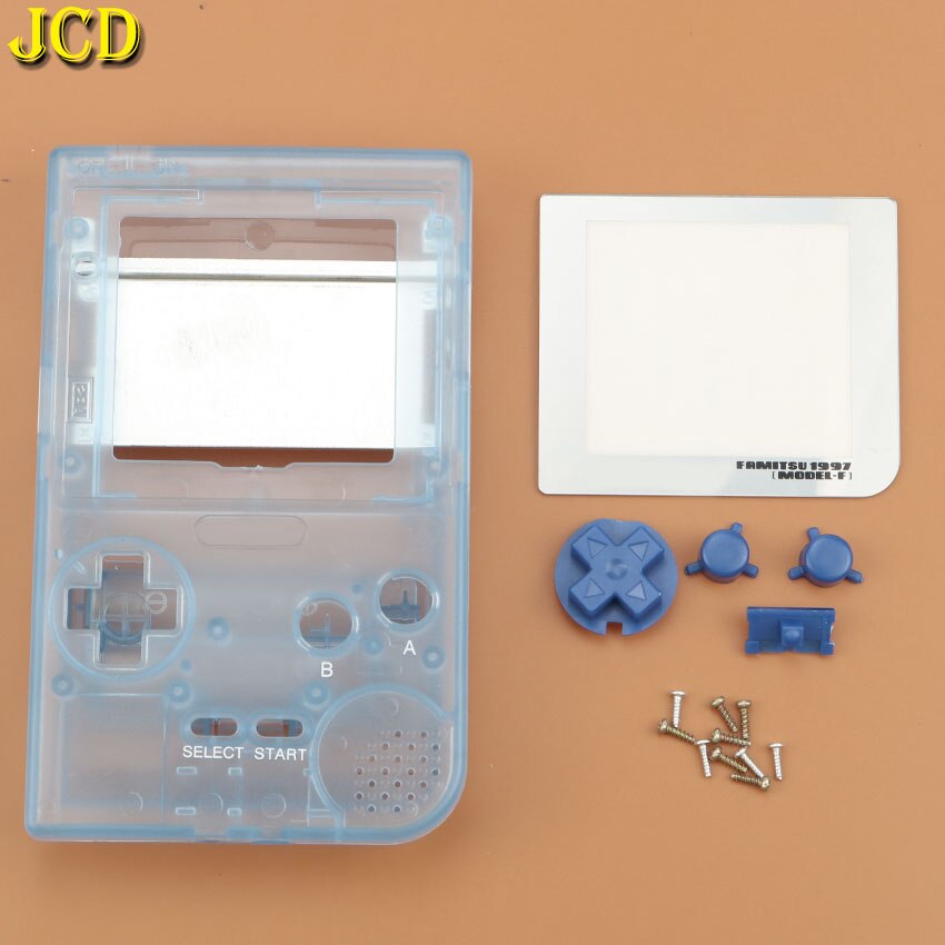 JCD 1PCS Plastic Full Case Cover Housing Shell Replacement for Gameboy Pocket Game Console for GBP Shell Case W/ Buttons Kit: I Luminous Blue