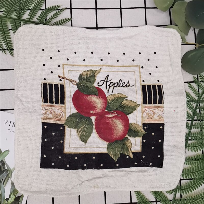1Pc Small 20x20cm Cotton Terry Printed European American Pastoral Flowers Absorbent Kitchen Square Towel: Style 1