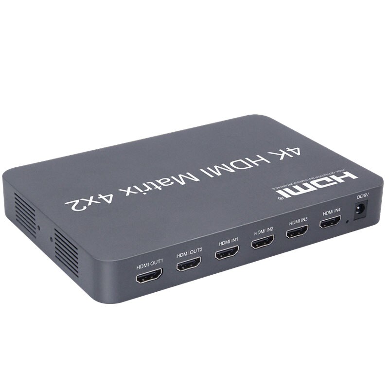 hdmi matrix switcher 4k 4x2 HDMI Matrix Switch Splitter EDID at 30Hz Full HD 1080P with IR Remote Control Switch