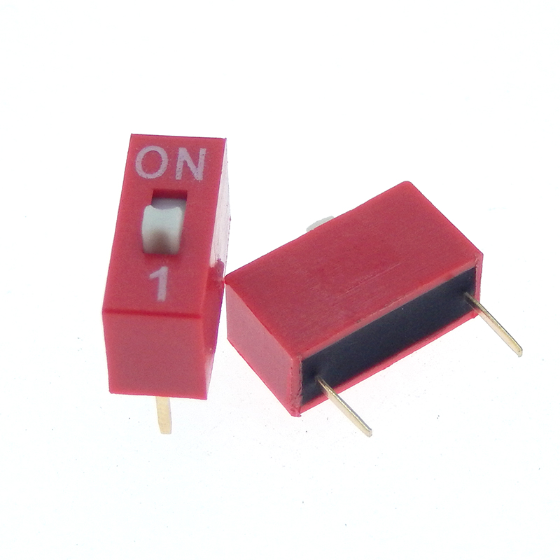 10PCS Slide Type Switch Module 1 2 3 4 5 6 7 8 9 10 12 Bit 2.54mm Position Way DIP Red Pitch Toggle Switch Red Snap Switch: green