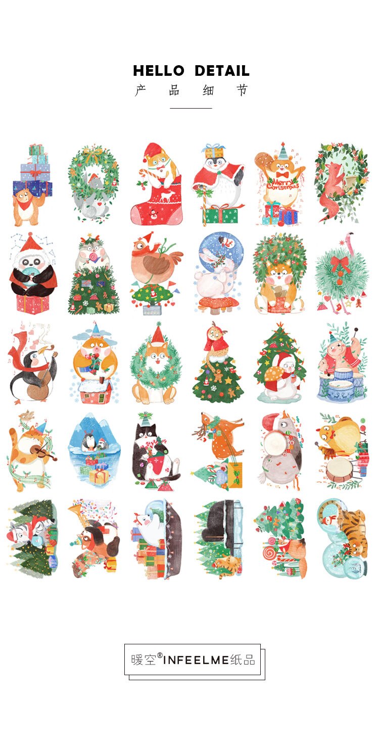 30 pcs/pack Wish you a Merry Christmas Greeting Card Postcard Birthday Card Set Message Card Letter Envelope Card stock