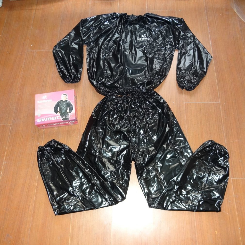 Waterproof Windproof PVC Sauna Suit Anti-Rip Training Fitness Weight Loss Sport Sauna Clothes Solid Color Gym Suit