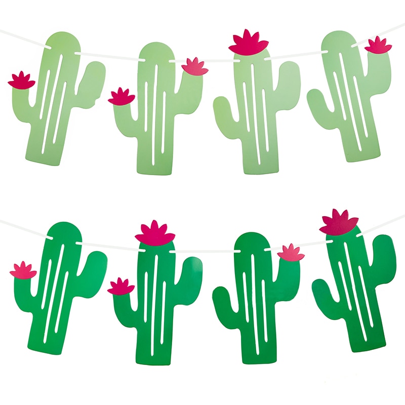 1 Juego de decoración con banderas para fiestas DIY, banderas para fiestas de cumpleaños de Cactus mexicano, suministros para bodas y ANIVERSARIO DE PASCUA Y Halloween