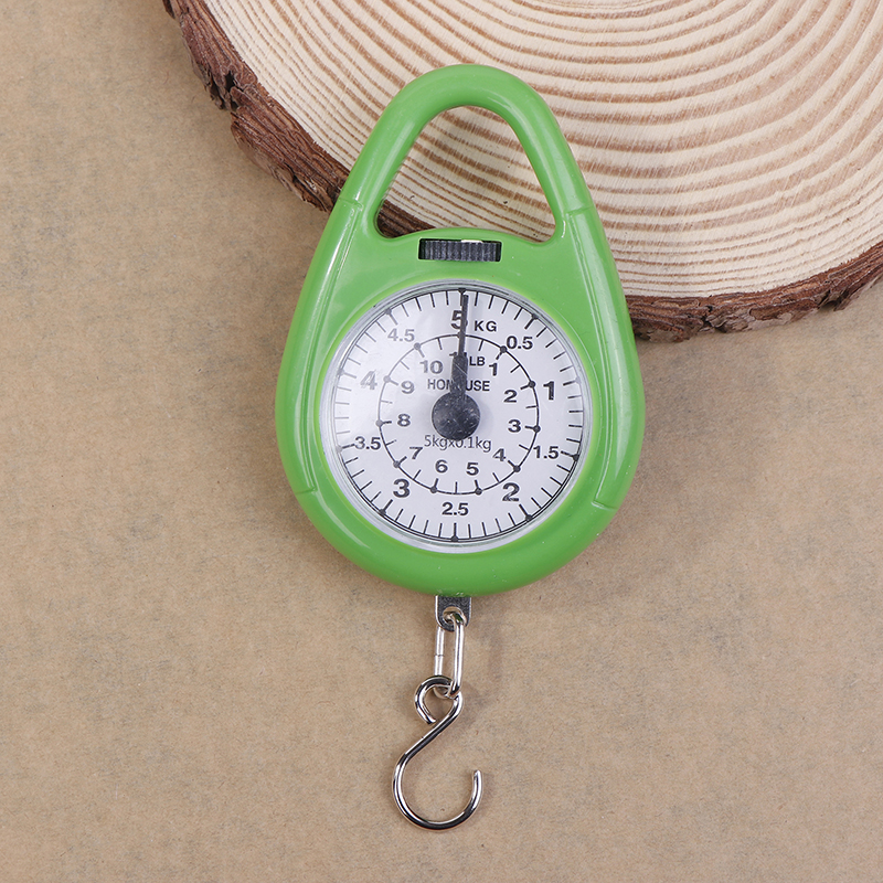 Mini puntatori Gancio sospeso digitale Bilancia a molla Bilancia portatile per bagagli da viaggio Bilancia da pesca Bilancia per alimenti con capacità di 5 kg: Luce Verde