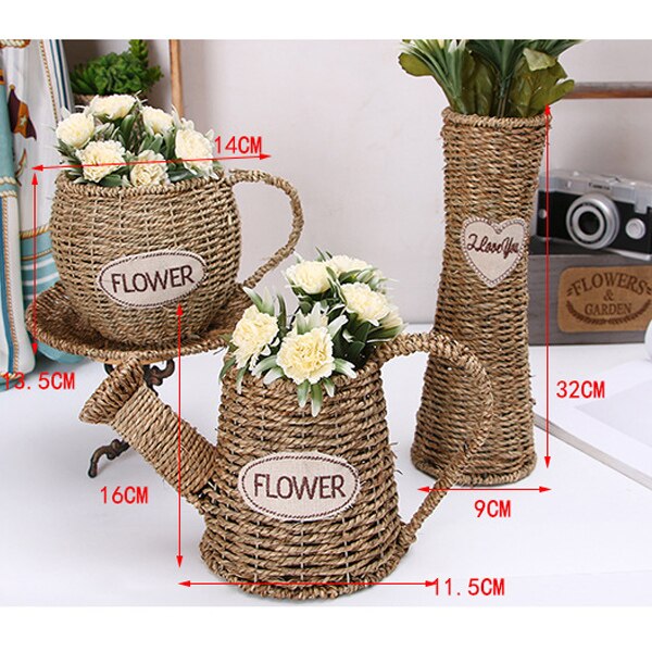 Rattan Weaving Flower Basket Woven for Home Garden Wedding Decoration K888