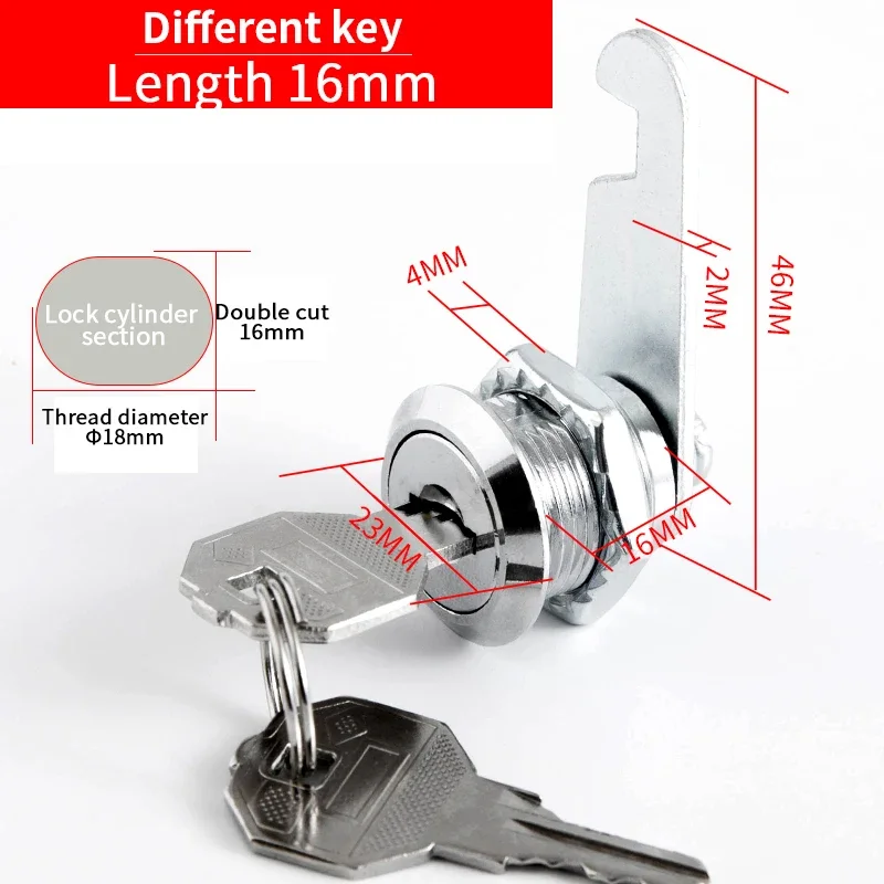 5/20 Sets Metalen Cilinder Kast Cam Lock Met 2 Sleutels (Dezelfde Sleutel/Verschillende Sleutel)-16Mm Voor Lade, Brievenbus, Archiefkast: Ivoor