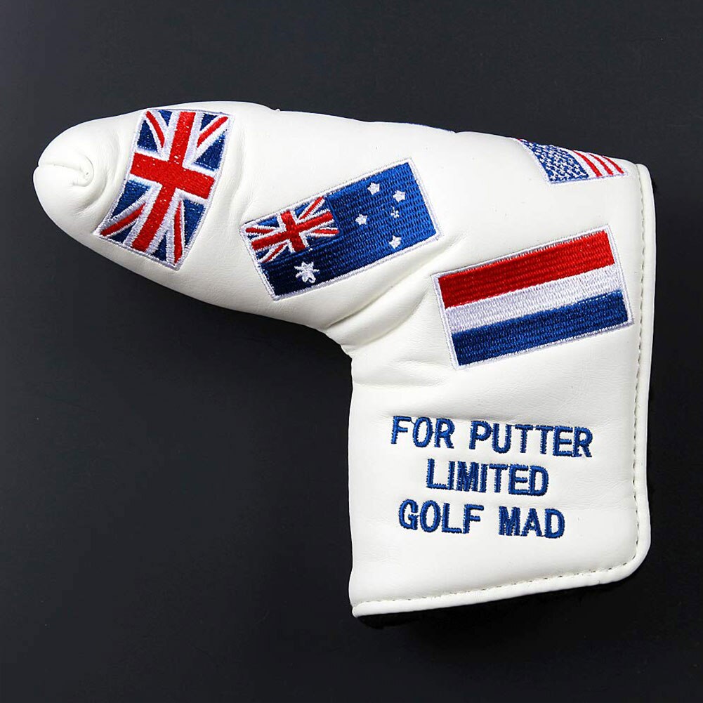 Outdoor Accessories Parts Protective Self Putter Head Cover Sports Golf PU Leather US Flag Pattern Tool Decorative