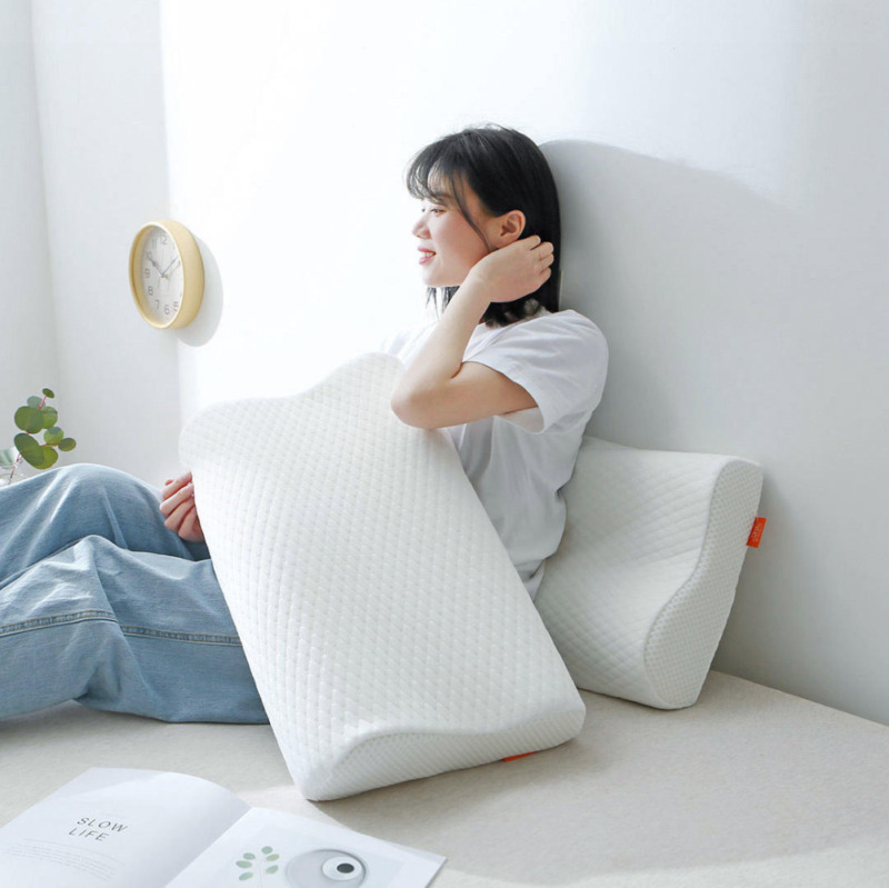 Almohada ortopédica grande de algodón para dormir, cojín de espuma viscoelástica de lujo para la cabeza, cuello, espalda y hombros, soporte para el dolor, respiración y cama