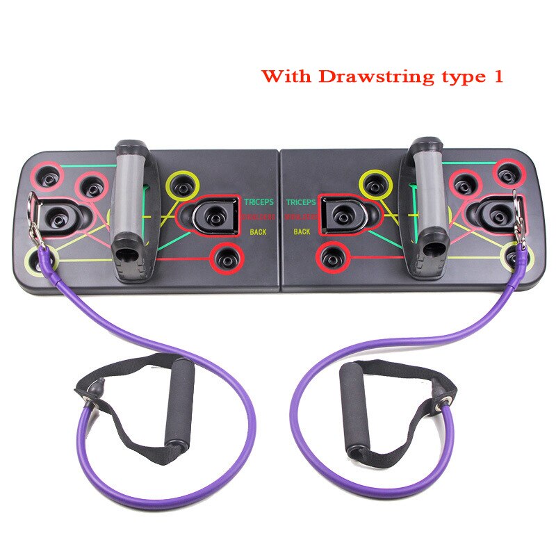 Corps entier exercice musculaire push up maison de support de coffre pliant entraînement musculaire conseil multifonction câble pousser stand: With rope type1