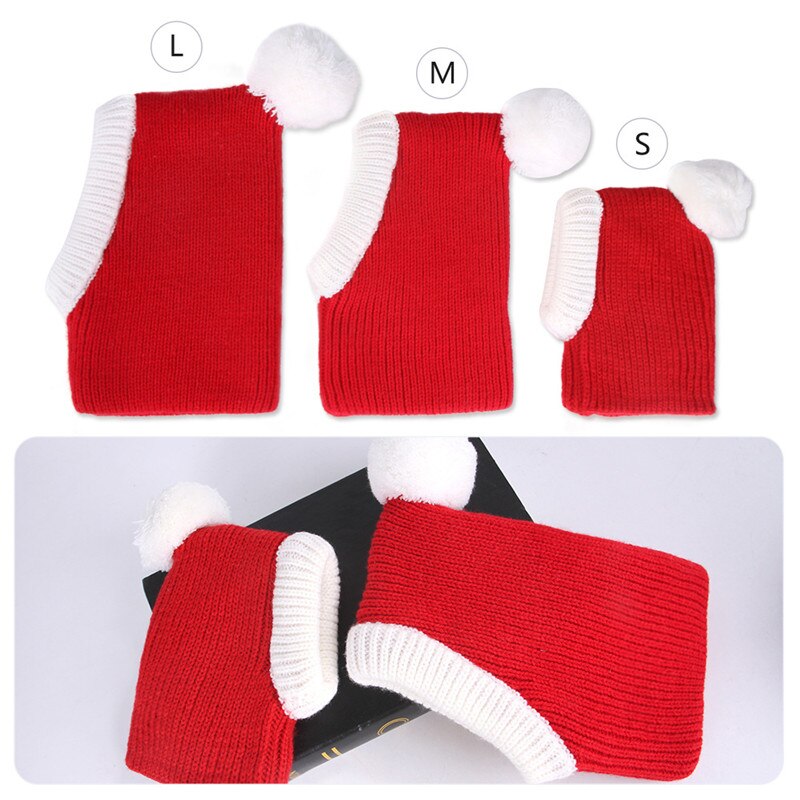 Noël animaux de compagnie chapeaux hiver chien chat chapeau drôle Costume chiot Santa rouge chapeau avec boule chapeaux pour petits moyens grands chiens