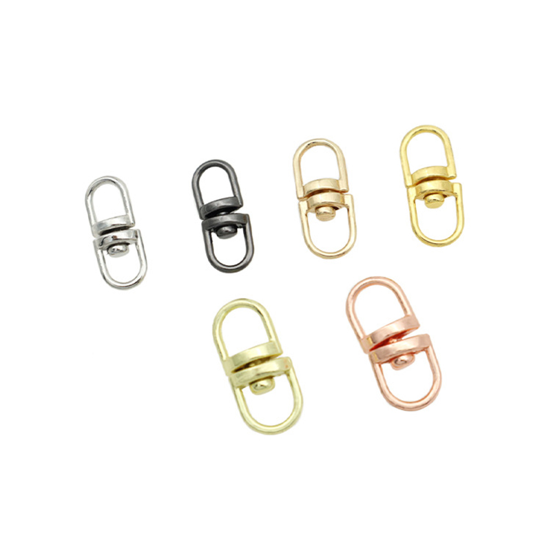 50 Uds. Conector giratorio de ojo giratorio de aleación de Zinc "forma de 8" para llavero de adorno DIY cartera llavero circular redondo 6 colores