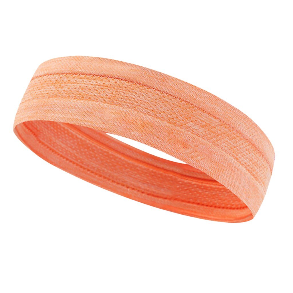 Unisex Elastische Zweetband Sport Gym Hoofdband Workout Absorberende Yoga Hoofdband Fitness Effen Kleur Outdoor Running Hoofdband: Oranje