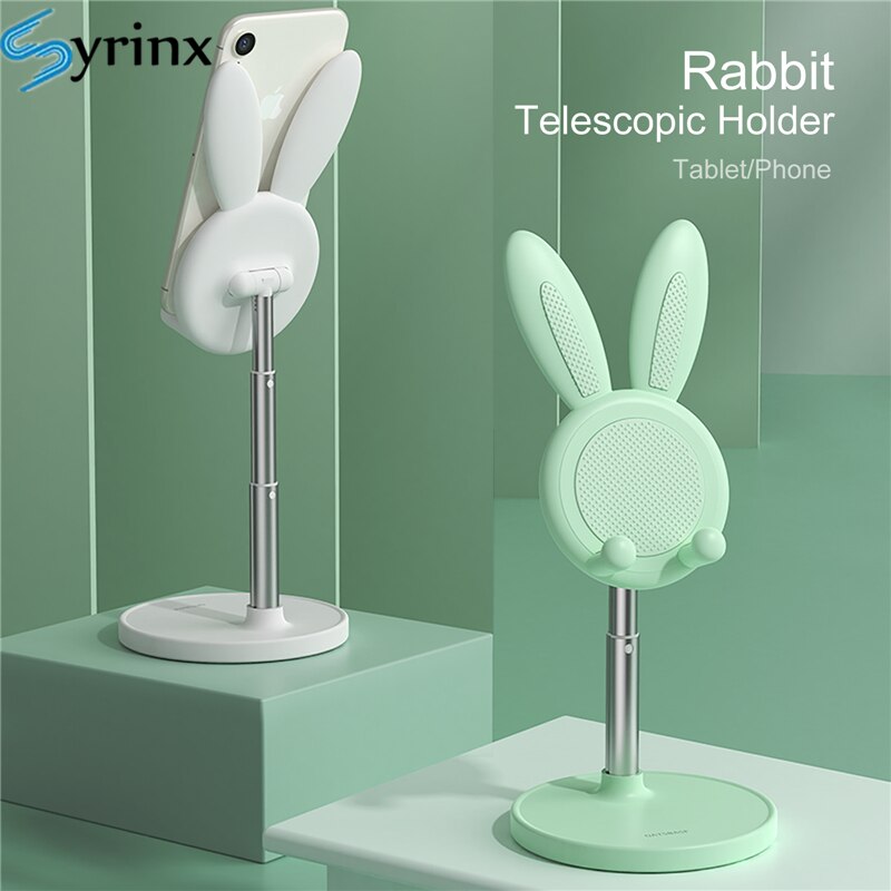 2022 Leuke Bunny Telefoon Houder Desktop Mobiele Telefoon Stand Hoogte Hoek Verstelbare Voor Iphone 11 12 Ipad Mooie Konijn Tablet ondersteuning