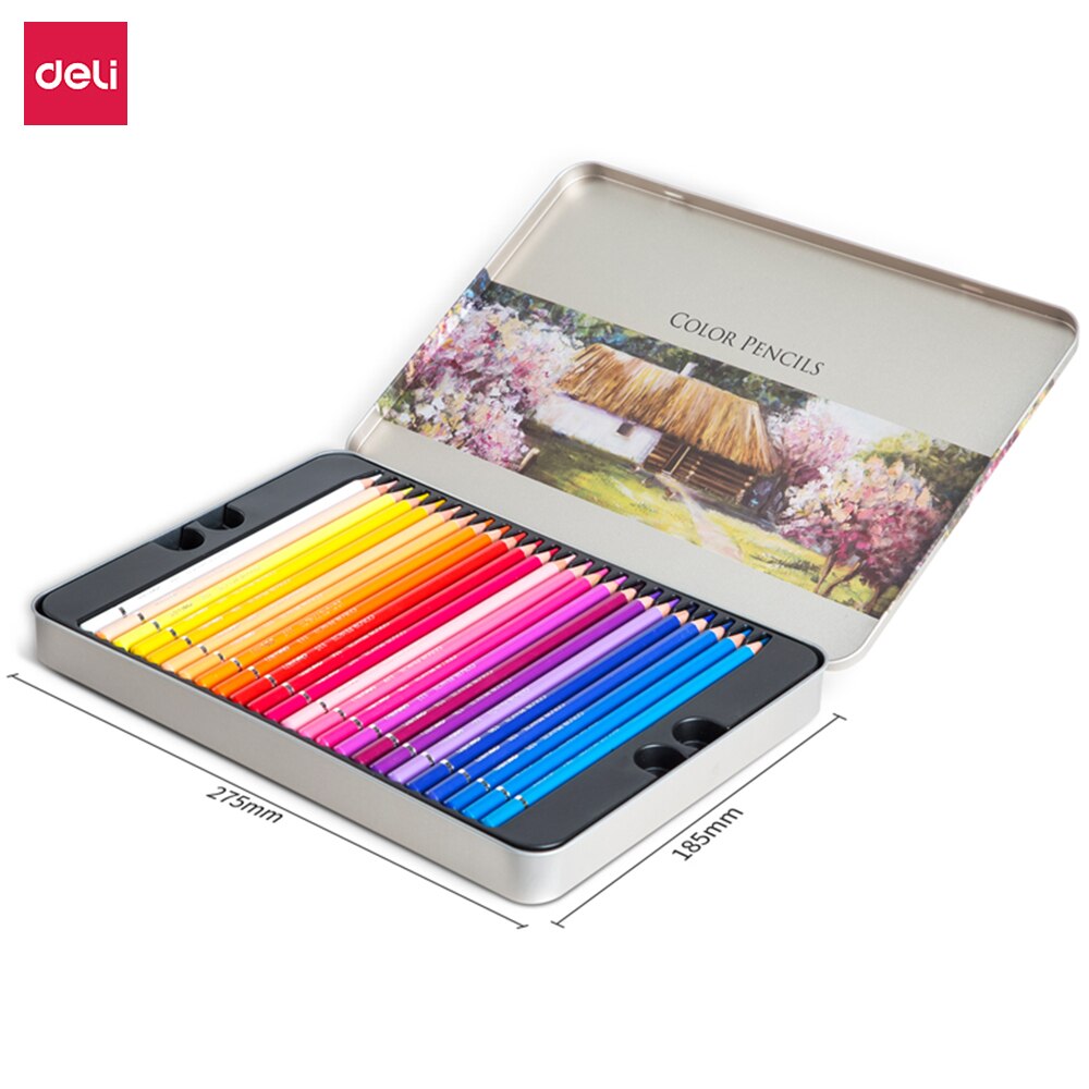 Deli 48/72 Oily Colored Pencils Coloring Pen Color Lead Oily Children Beginners Water-soluble Hand-Painted Pen Art Supplies