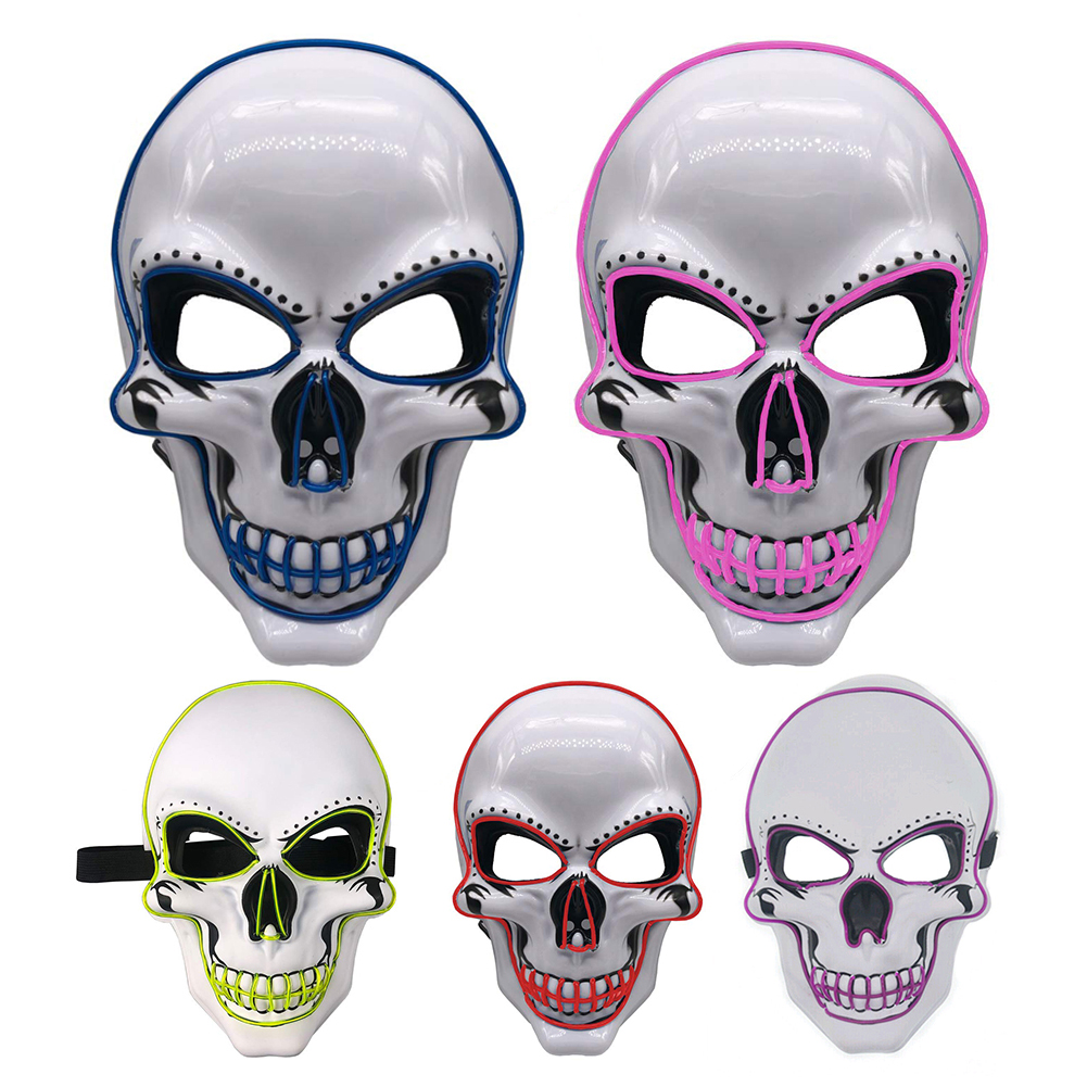 Halloween Party Mask Skeleton LED Mask Glow Scary EL-Wire Mask Light Up Cosplay Masks Election Masscara Costume Party Supplies