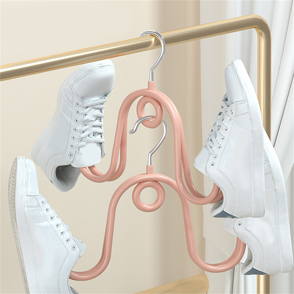 1Pcs Schoenen Hanger Rack Plastic Dubbele Haak Drogen Schoenenrek Multifunctionele Drogen Schoenenrek Slaapkamer Sjaals Kleding opslag Haak