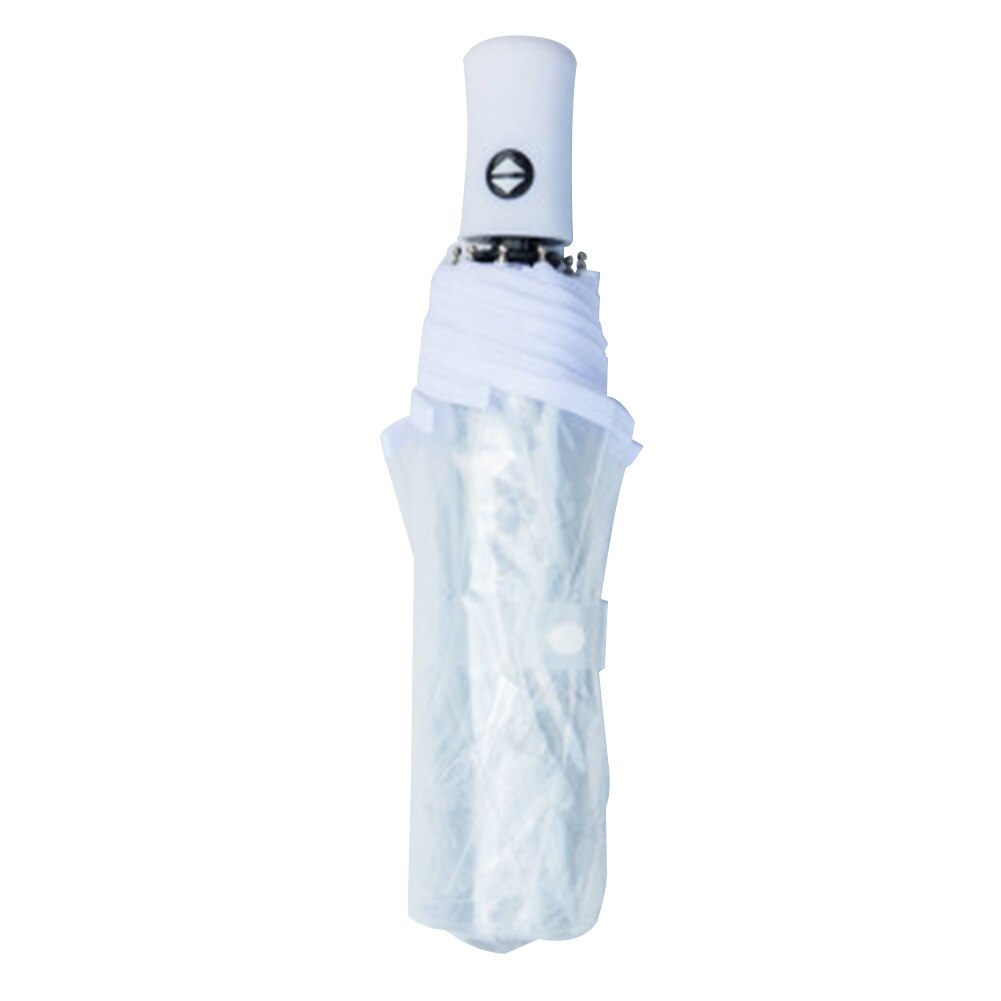 Outdoor Fully Automatic Triple Folding Bubble Dome Umbrella Durable Travel Anti Wind Portable Transparent light Solid Steel: White