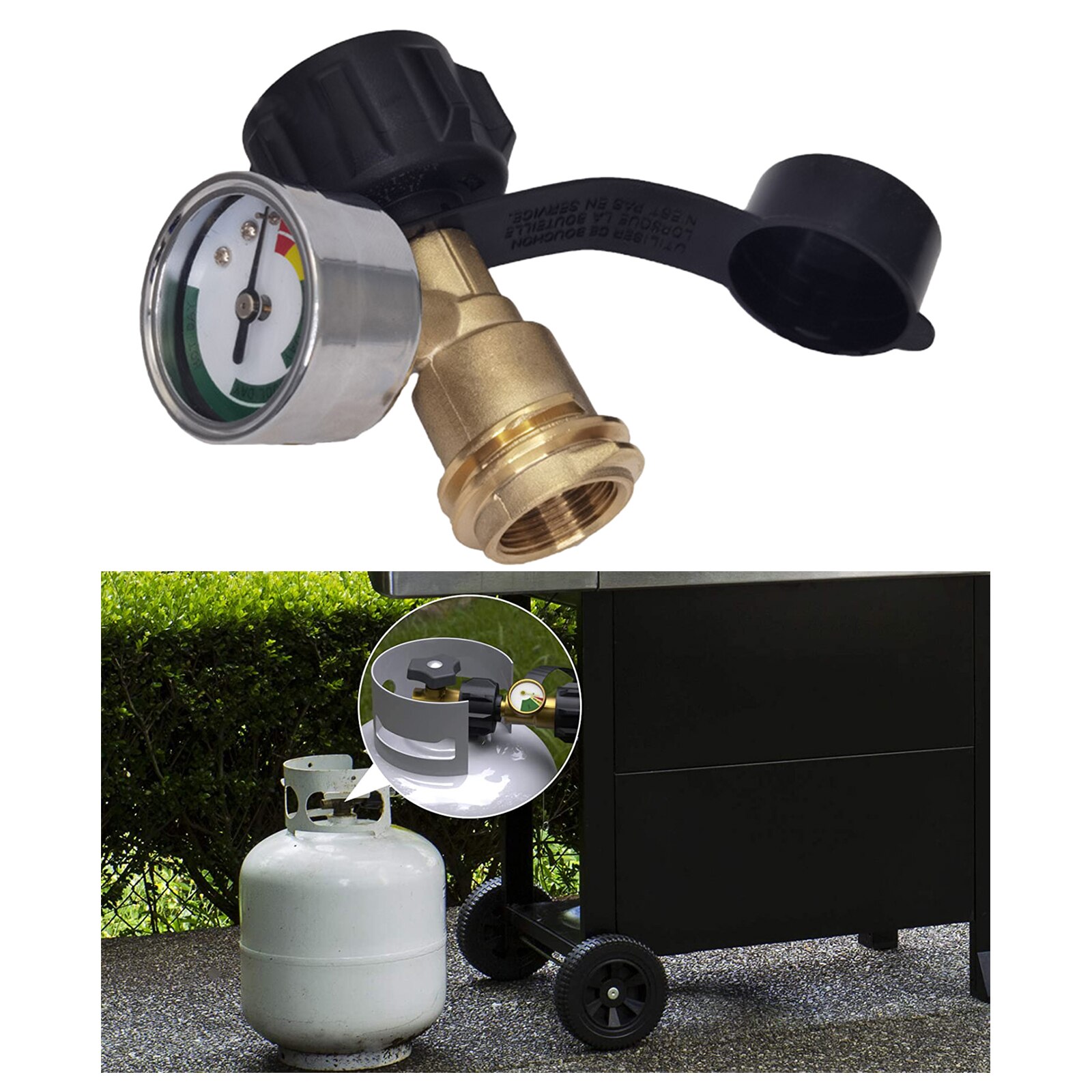 Accurate Propane Tank Gauge, Camper Grill Gas Tank Pressure Level Meter with 3 Temperature Scales for BBQ Gas Grill, Heater