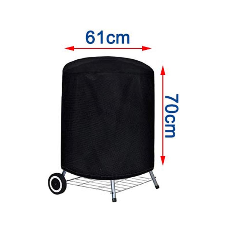 210D Outdoor Round Barbecue Cover Weber Heavy Duty Grill Cover Fire Pit Stove Waterproof Cover Gas Charcoal Electric BBQ Cover: WHITE