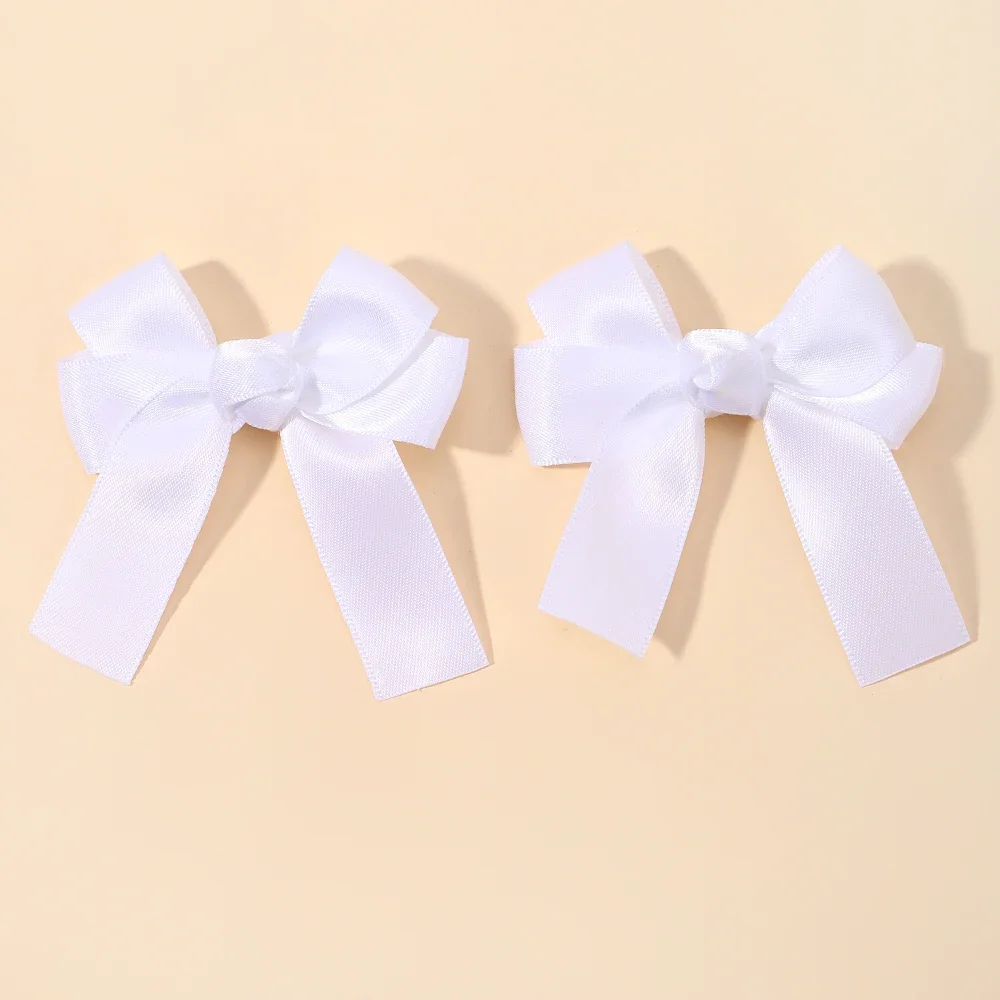 Pinzas para el pelo con lazo para niña, 2 piezas, lazos de cinta de Color sólido, horquillas, accesorios para el cabello de Boutique para niños,: Caqui oscuro