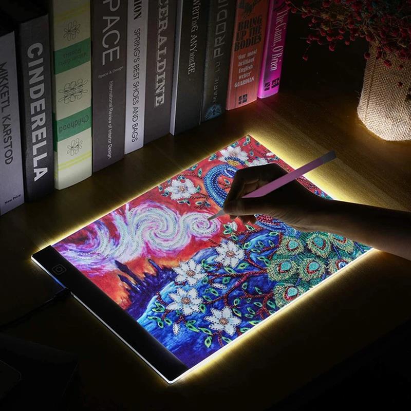 Ultra-Thin A4 LED Drawing Pad - 33.5x22.5cm - USB Powered - 1024 Pressure Levels - Acrylic - for Animation, Diamond Painting