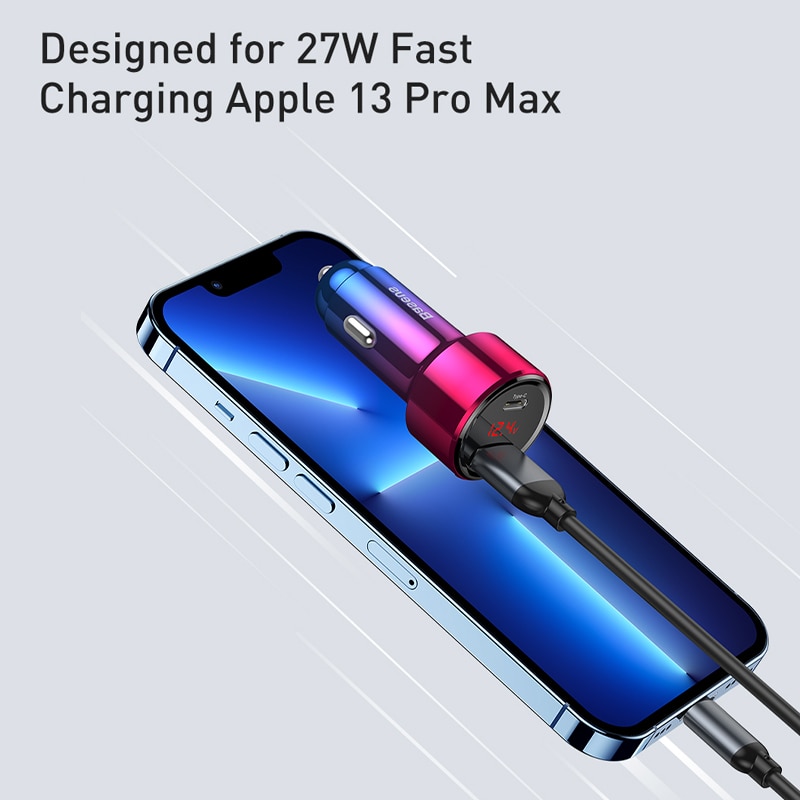 Baseus Quick Car Charger 6A 45W Dual Usb Type C QC4.0 PD3.0 Snelle Oplader Voor IPhone13 Pro Xiaomi Samsung telefoon Auto Snel Opladen
